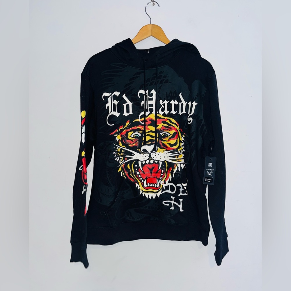 Ed Hardy Black Hoodie sz M NWT!